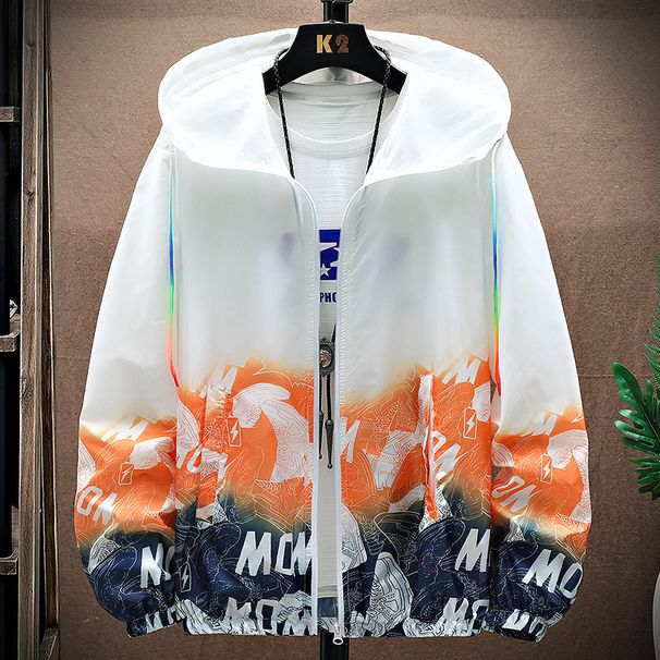 New ultra-thin breathable ice silk summer men's sun protection pattern gradient windbreaker cardigan jacket_mkmklike.com