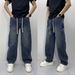 Distressed Slim-Fit Jeans For Men - Vintage High-Stretch Denim Pants With Cuffed Hem (Blue & Black Washes)_mkmklike.com
