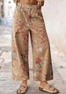 European And American Style Women's mid Waist Wide Leg Jeans Loose Floral Cropped Pants Bohemian_mkmklike.com