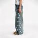 Women's High Waist Wide Leg Jeans Trendy Star Print Side Cutout Casual Cotton Hip Hop Style Loose Fitting Spring/Autumn_mkmklike.com