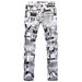 Cross-Border Nightclub Hot-Selling Irregular Personalized Printed Jeans For Men, Colorful Casual Fashion Slim Fit Trendy_mkmklike.com