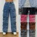 Men's Clothing 2025 European And American Cross Border Independent Station Fashion Street Style Pocket Diamond Casual Jeans Overalls Women_mkmklike.com