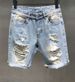 Men's Clothing Raw Edge Large Hole Denim Shorts Men's Casual Versatile Trendy Mid Length Pants Beggar Pants_mkmklike.com