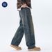 Nordmann Muqiu Clothing | Autumn Winter New American Style Distressed Washed Jeans Men's Cleanfit Loose Straight Long Pants_mkmklike.com