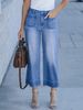 Elegant High-Waisted Straight Leg Jeans For Women - Comfortable Stretch Denim Pants With Classic Washed Look, Mid-Rise Casual Trousers_mkmklike.com