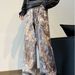 Men's Clothing Heavy Dirty Ink Splashed Digital Printed Straight Jeans For Men And Women Wide Leg Drape Washed Distressed Flared Trousers_mkmklike.com