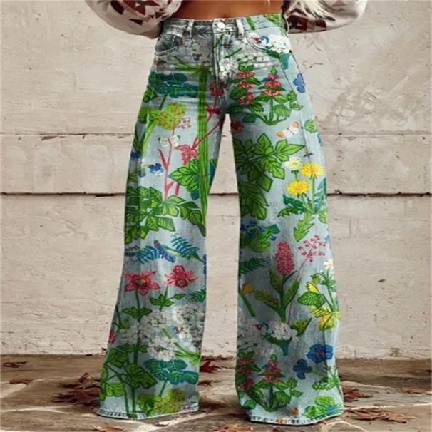 Women's clothing large size women's casual pants thin wide-leg pants trousers_mkmklike.com