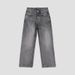 Men's Casual Wide Leg Trousers American Style Monkey Design Flared Jeans Black/Gray Versatile Washed Denim Midweight Cotton_mkmklike.com