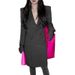Women's clothing feather casual long-sleeved lapel suit jacket + casual slim-fit long trousers 2-piece set_mkmklike.com