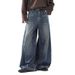 Men's Vintage Washed Jeans – High Street Relaxed Fit, Clean Aesthetic With Cat Whisker & Faded Details (Black/Blue, S-3xl)_mkmklike.com