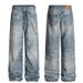 Blue 3D Digital Printed Chain Jeans Unisex Trendy Versatile American Style Loose Straight Casual Long Pants_mkmklike.com