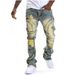 Men's Clothing 2025 Cross Border European And American Men's Ripped Flared Tassel Stretch Jeans New Style_mkmklike.com