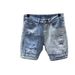 Men's Clothing Fashion Summer Denim Shorts Ripped Casual Men's Distressed Denim Shorts - Washed Light Blue Patchwork Cargo Shorts With Embroidery_mkmklike.com