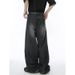 Nordmann Black Gray Jeans Men 2025 New High Street Trendy Brand Versatile Casual Pants Straight Loose Wide-Leg Trousers_mkmklike.com