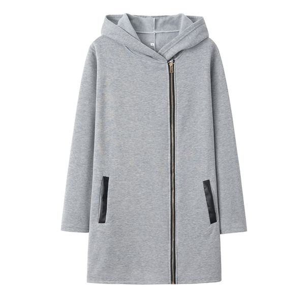 Women's Clothing fashion side zipper plus velvet coat hooded jacket sweatshirt women_mkmklike.com