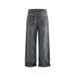 Punk Street Style Ripped 3D Digital Print Jeans For Men Washed Vintage Worn Out Niche Wide-Leg Straight Long Pants_mkmklike.com