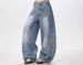 Japanese Trendy Loose Cartoon Embroidery Scimitar Jeans For Men And Women, American Vintage Washed Wide-leg Casual Pants For Men_mkmklike.com
