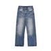 Men's Clothing High Street Design Lightning Pattern Jeans Men's Trendy Loose Straight Versatile Wide Leg Long Pants_mkmklike.com