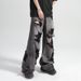 Scratched Holes And Old Black Jeans, Summer Straight Casual Washed Wide-leg Pants, Niche Design Long Pants Men_mkmklike.com