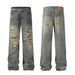 Men's Clothing Street High Street Oversize Ripped Retro Distressed Unisex Jeans_mkmklike.com