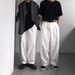 Vintage Japanese Style Oversized White Denim Pants For Men - Loose Fit Wide Leg Streetwear High Waist Straight Trousers_mkmklike.com