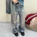 Men's Jeans 3D Printed Full Diamond For Men Straight Washed Distressed Shinning Diamon Denim Trousers Hip Hop Loose_mkmklike.com
