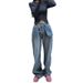 Women's Clothing Early Spring New Fashion Design Oblique Buckle High Waist Large Pocket Loose Straight Jeans_mkmklike.com