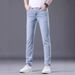 BOY Tencel Jeans Summer Thin Ice Silk Straight Versatile Men Business Casual Long Slim Fit Skinny Pants_mkmklike.com