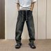 Men's Clothing Plus Size Men's Autumn/Winter Distressed Harem Jeans Casual Dad Pants Long Trousers For Formal & Casual_mkmklike.com
