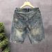 2025 Summer American Style Denim Men Mid-Length Pants Cool Five-Point Shorts New Men's Loose Straight Wide-Leg_mkmklike.com