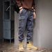Men's Clothing American Retro Distressed Washed Cargo Jeans Trendy Multi Pocket Denim_mkmklike.com