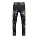 Light Ripped Patchwork Jeans For Men, European And American Style, Stretchy Slim-fit, High-end Vintage Washed_mkmklike.com