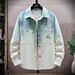Men's Gradient Color Long Sleeve Jacket Spring Autumn Trendy Brand Casual Chinese Style Shirt Youthful Cool Denim_mkmklike.com