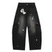 Punk Washed Oversized Scimitar Jeans For Men Trendy Niche Deconstructed Design Multi-Pocket Cargo Pants_mkmklike.com