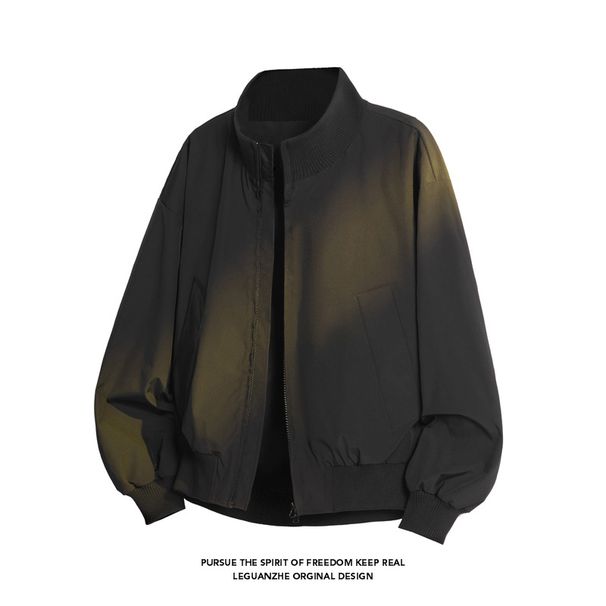 American Retro Pilot Jacket For Men, Spring And Autumn Sports Minimalist Style, Loose Casual Cleanfit Top Coat_mkmklike.com