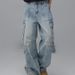 Tide Brand American Washed Multi-pocket Splicing Design Sense Tooling Jeans Men's And Women's Street Versatile Straight Trousers_mkmklike.com