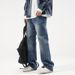 Men's Clothing Nostalgic Micro Flared Jeans Men's Autumn And Winter Retro Drape Washed Pants Loose Casual High Street Straight_mkmklike.com