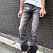 Vintage High Street Denim Jeans, Unisex Washed Wide-Leg Trousers With Distressed Details, Retro Stretch Slim Fit For Men & Women_mkmklike.com