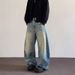 American Wide Leg Curved Knife Jeans Men's Spring And Autumn Fashion Brand Long Straight Tube Large Size Loose Baggy_mkmklike.com