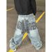 Large Size American Design Sense Deconstruction Double Waist Jeans Children Spice Girl Retro Loose Bf Lazy Wind Mopping Pants_mkmklike.com