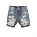 Men's Clothing Ins Summer Thin Style Trendy Slim Black And Gray Print Beggar Scratched Hole Shorts_mkmklike.com