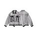 Men's Clothing Fashion Brand Handsome Letter Graffiti Washed Denim Jacket Men's Spring And Autumn New Couple Detachable Sleeves Two Way Jacket_mkmklike.com