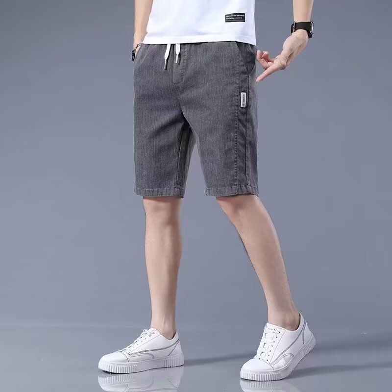 Premium Ice Silk Denim Shorts For Men - Breathable Summer Shorts, Loose Fit, Korean Style, Trendy & Comfortable Casual Wear_mkmklike.com