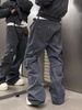 American Vibe Retro Street Function Sle Men's Straight Leg Bell Bot Casual Long Pants Multiple Kets Workwear Jeans_mkmklike.com