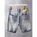 Washed Light Colored Denim Shorts Men's Summer Thin Korean Style Trendy Slim Fit Versatile Five Point Shorts_mkmklike.com