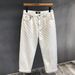 Pulse European And American Foreign Trade High Street INS Brand Jacquard Full Print Design Sense Jeans Men Loose Wide-Leg_mkmklike.com