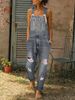 Cross-border Bestseller In Europe America: Washed And Distressed Plus-size Women's Denim Overalls_mkmklike.com