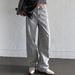 Women's High-Waisted Wide Leg Jeans Smoky Gray Washed Retro Street Style Loose Fit Floor-Length Autumn Winter_mkmklike.com