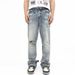 Men's Distressed Loose Fit Washed Vintage Denim Jeans For Casual Streetwear – High Waist Straight Leg Ripped Boyfriend Jeans_mkmklike.com