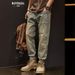 Men's Distressed Straight-Leg Jeans – Vintage Washed Denim With Ripped Details (Light Blue, Sizes 28-36)_mkmklike.com